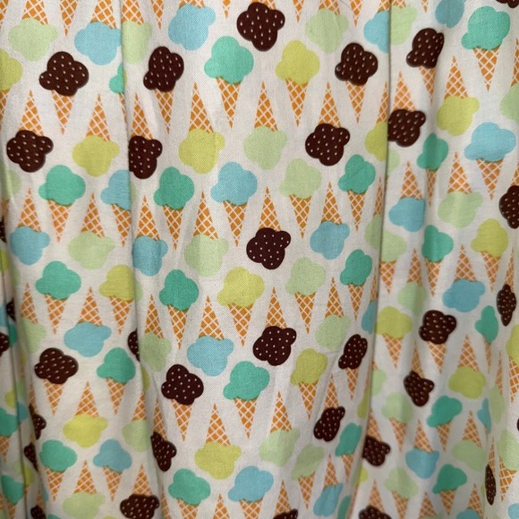 BEEBOP & WALLY NEW YORK Ice Cream Print Pleated A-Line Cotton Skirt EUC Large - Picture 6 of 7